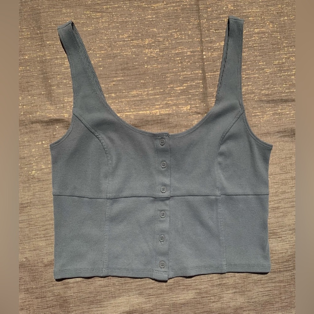 Forever 21 sea green ribbed crop top Juniors size L
